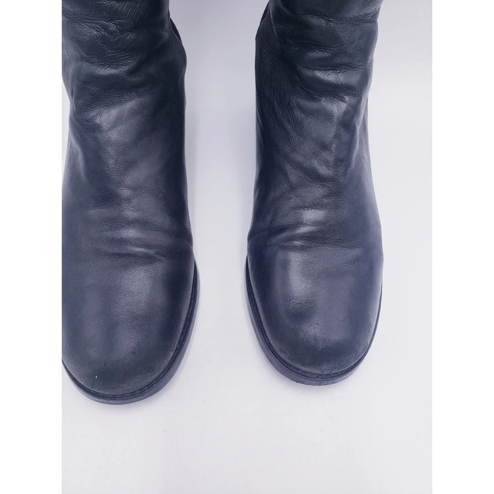 Stuart Weitzman 5050 Over the Knee Boots Black Leather Size 9.5